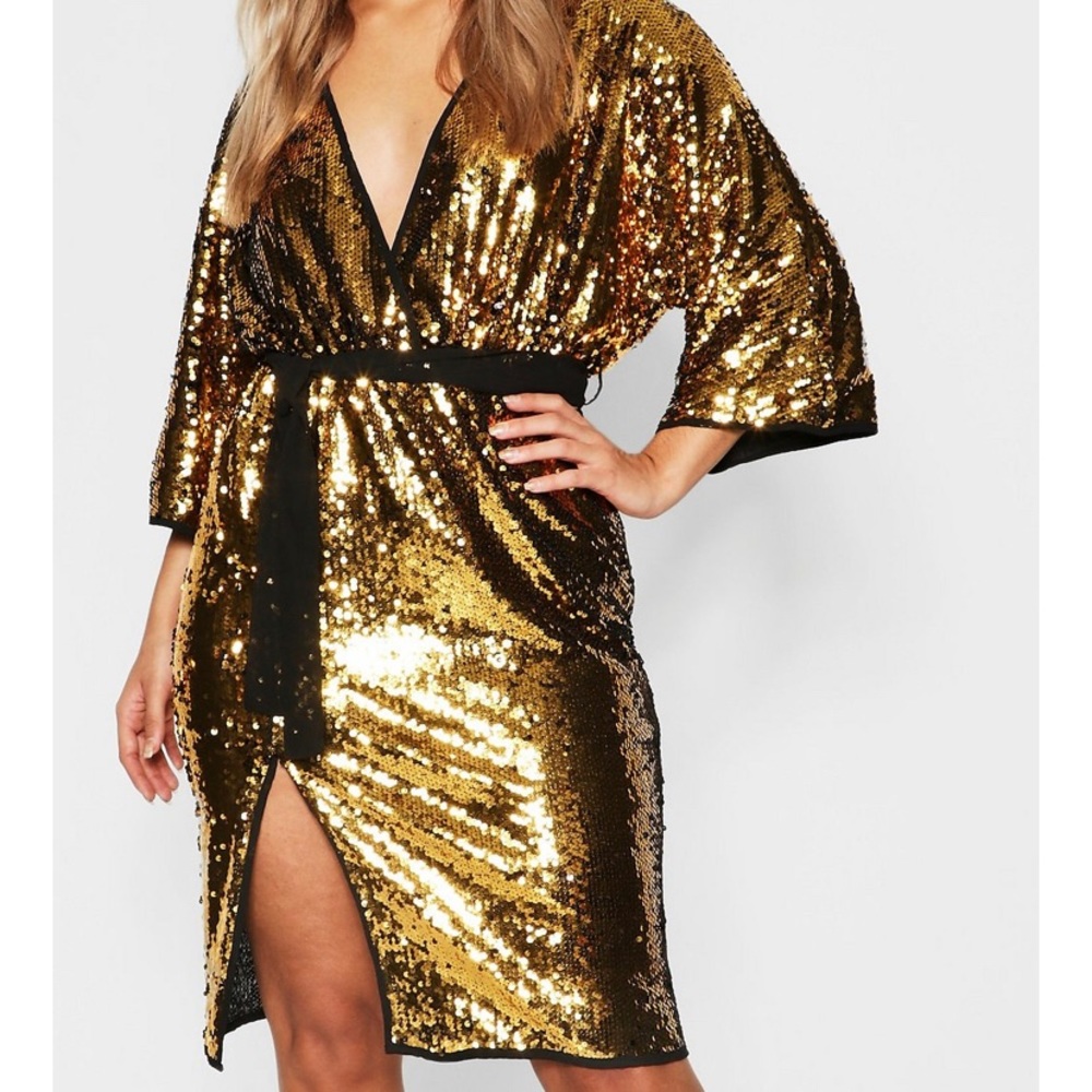 Boohoo plus Kimono dress